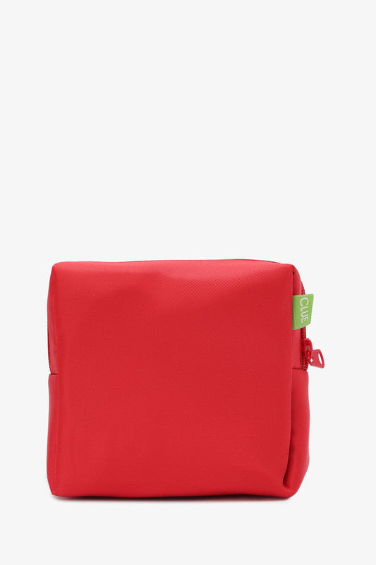 Solid Zip Closure Pouch Bag – Red