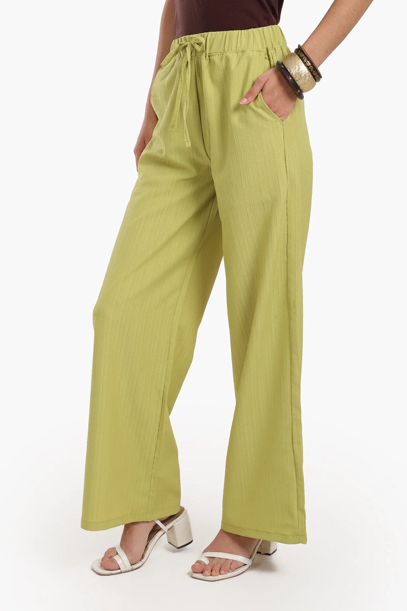 Polyester Ribbed Lounge Pants – Pistachio