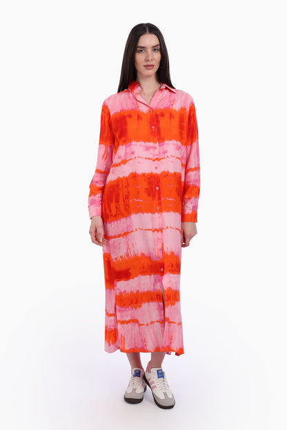 Cotton Printed Shirt Dress – Multicolor