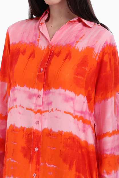 Cotton Printed Shirt Dress – Multicolor