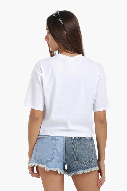 Cotton Printed T-Shirt – Off White
