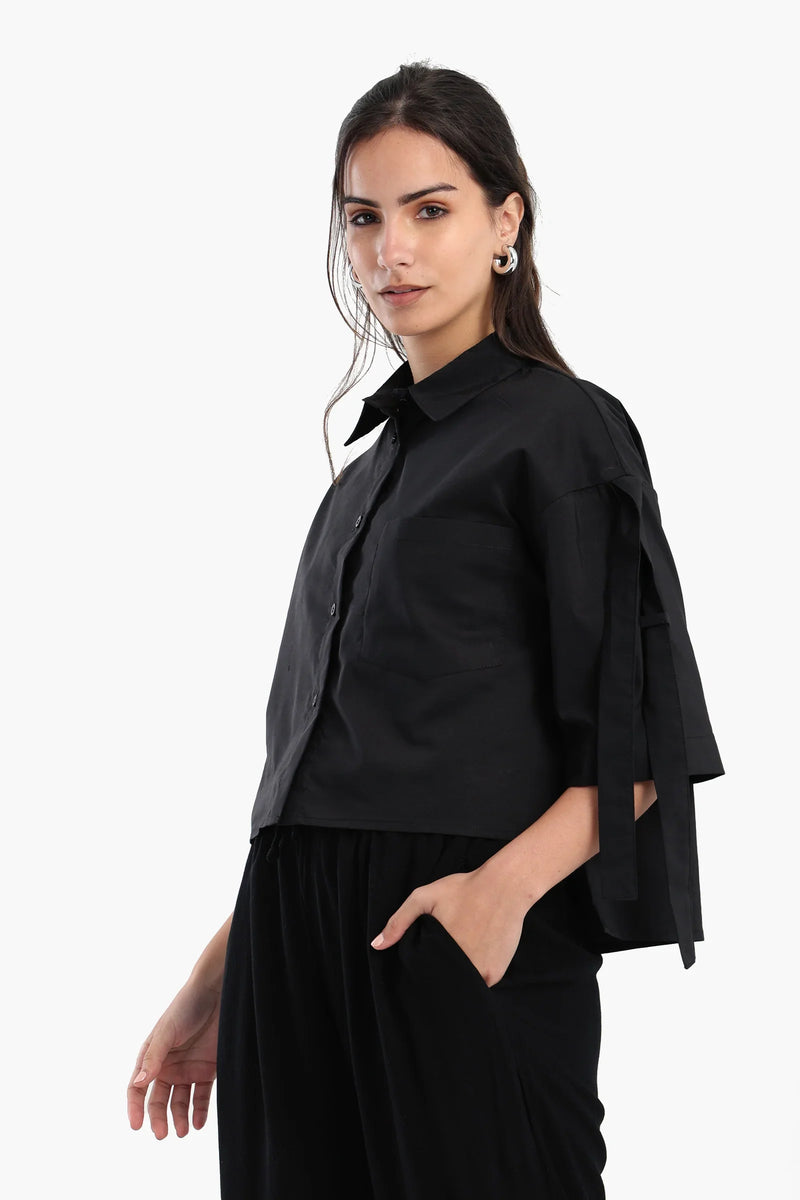 Cotton Solid Classic Shirt – Black