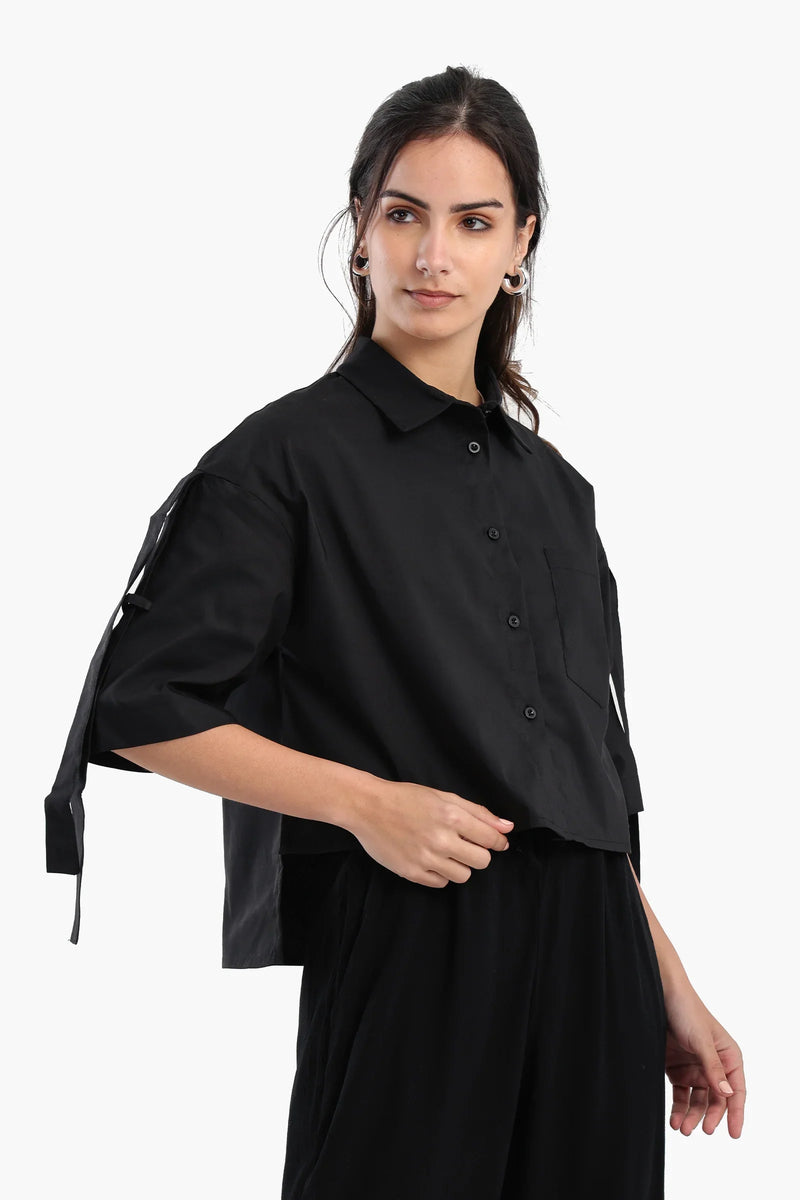 Cotton Solid Classic Shirt – Black