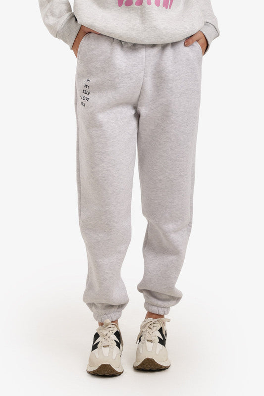 Plain Cuffed Lounge Sweatpants – Grey