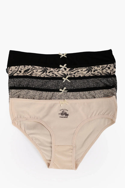 Pack of 5 Cotton Colored Bikini Panties – Multicolor