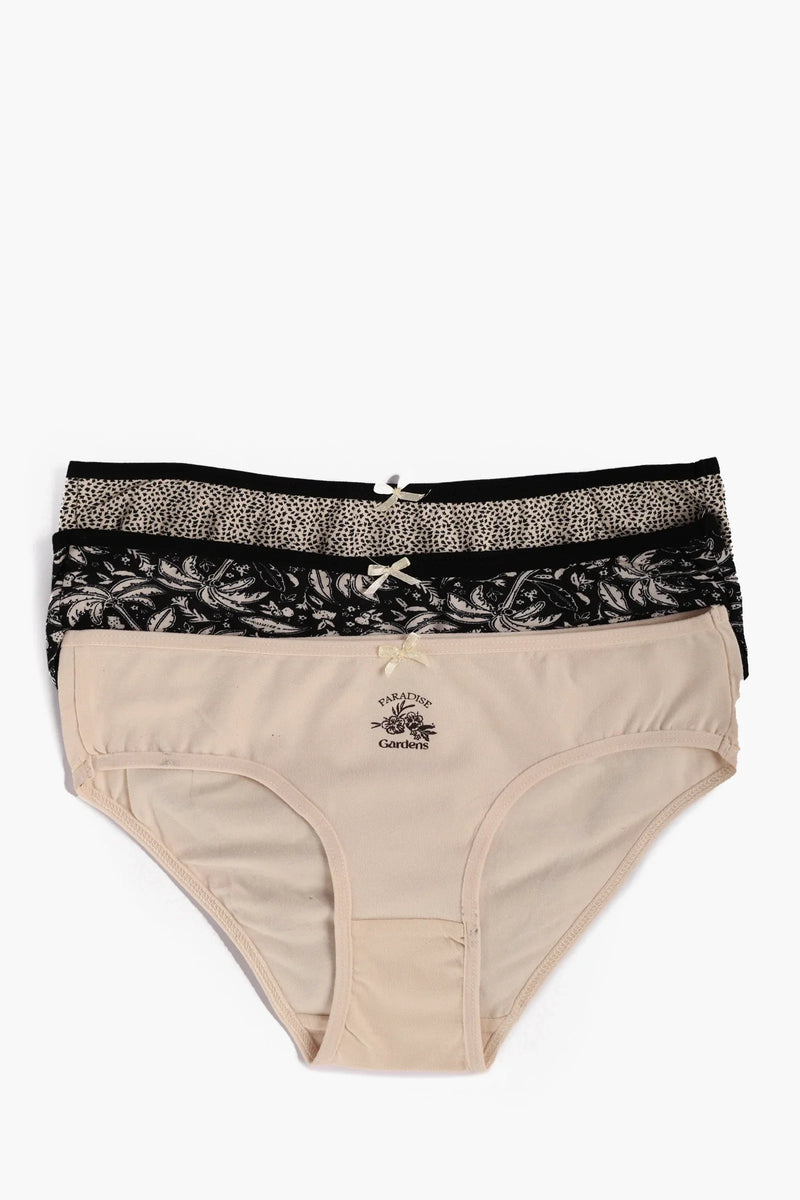 Pack of 3 Cotton Colored Bikini Panties – Multicolor