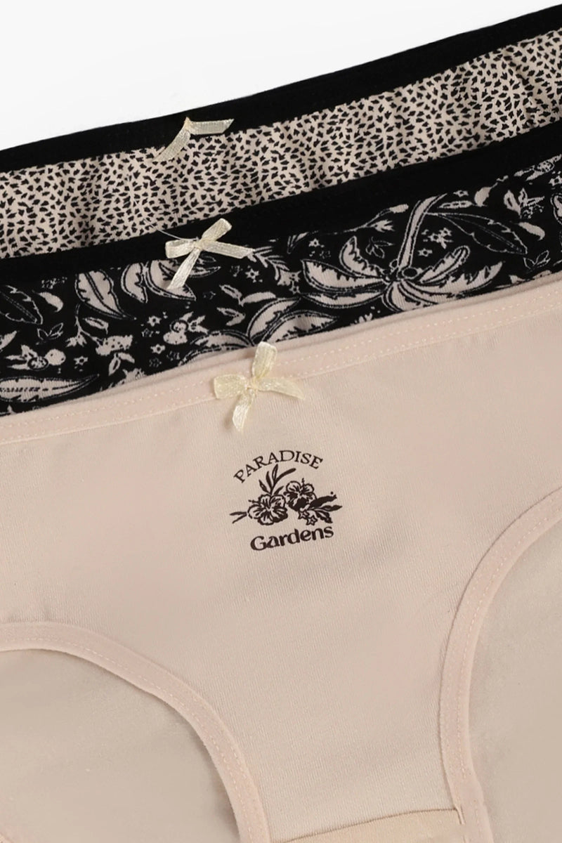 Pack of 3 Cotton Colored Bikini Panties – Multicolor