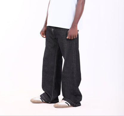 Men’s Wide Leg Denim Jeans – Black