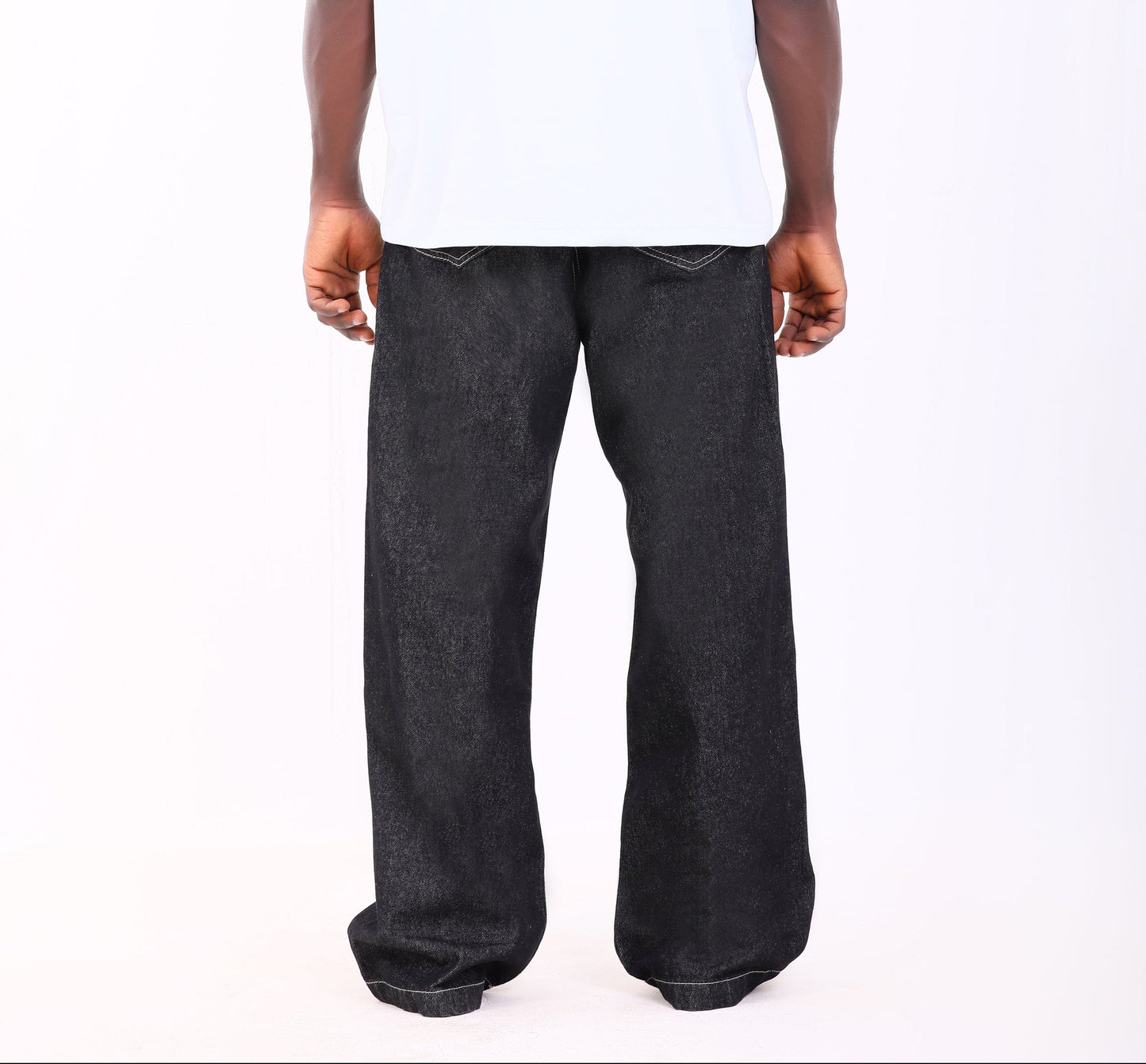 Men’s Wide Leg Denim Jeans – Black