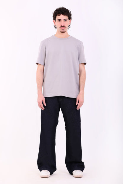 Cotton Wide Leg Denim Jeans – Navy