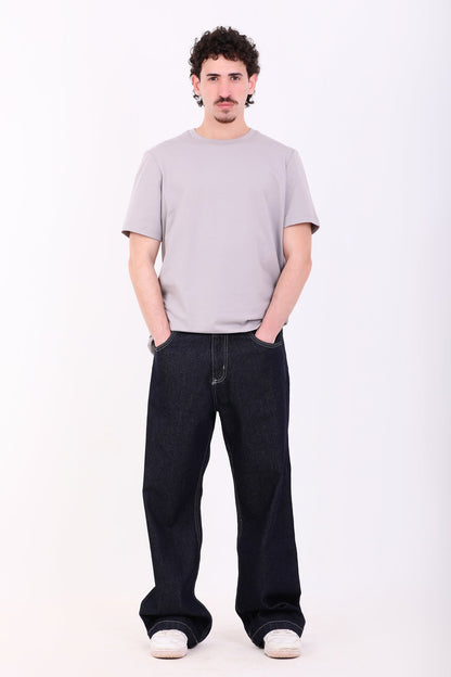 Cotton Wide Leg Jeans – Dark Navy