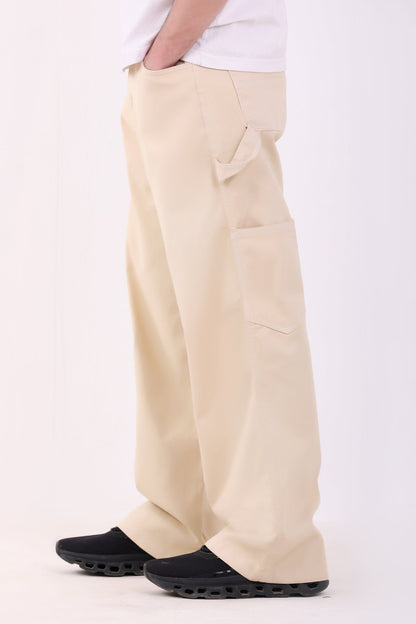 Gabardine Carpenter Pants - Beige