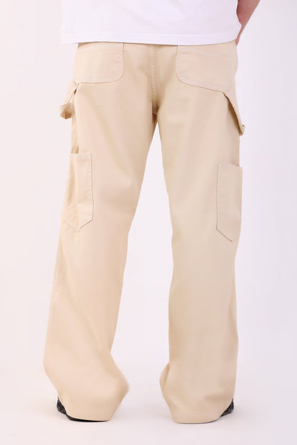 Gabardine Carpenter Pants - Beige