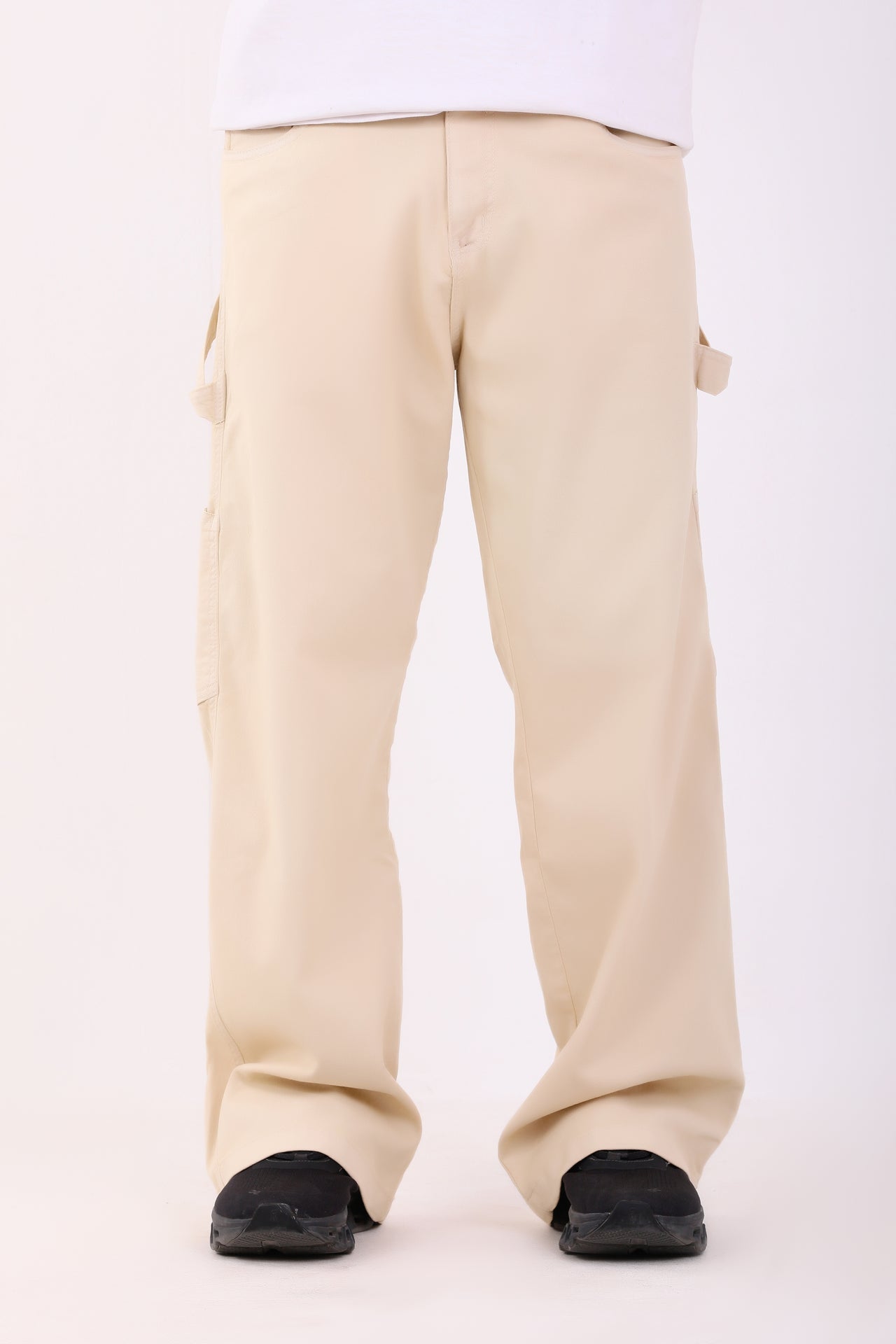 Gabardine Carpenter Pants - Beige