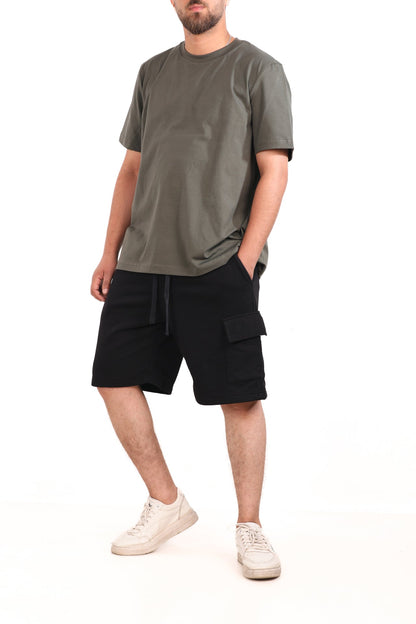 Cotton Solid Baggy Melton Shorts