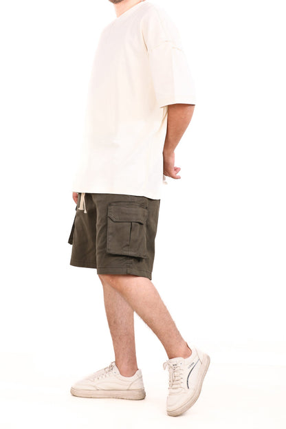 Cotton Gabardine Side Pocket Shorts