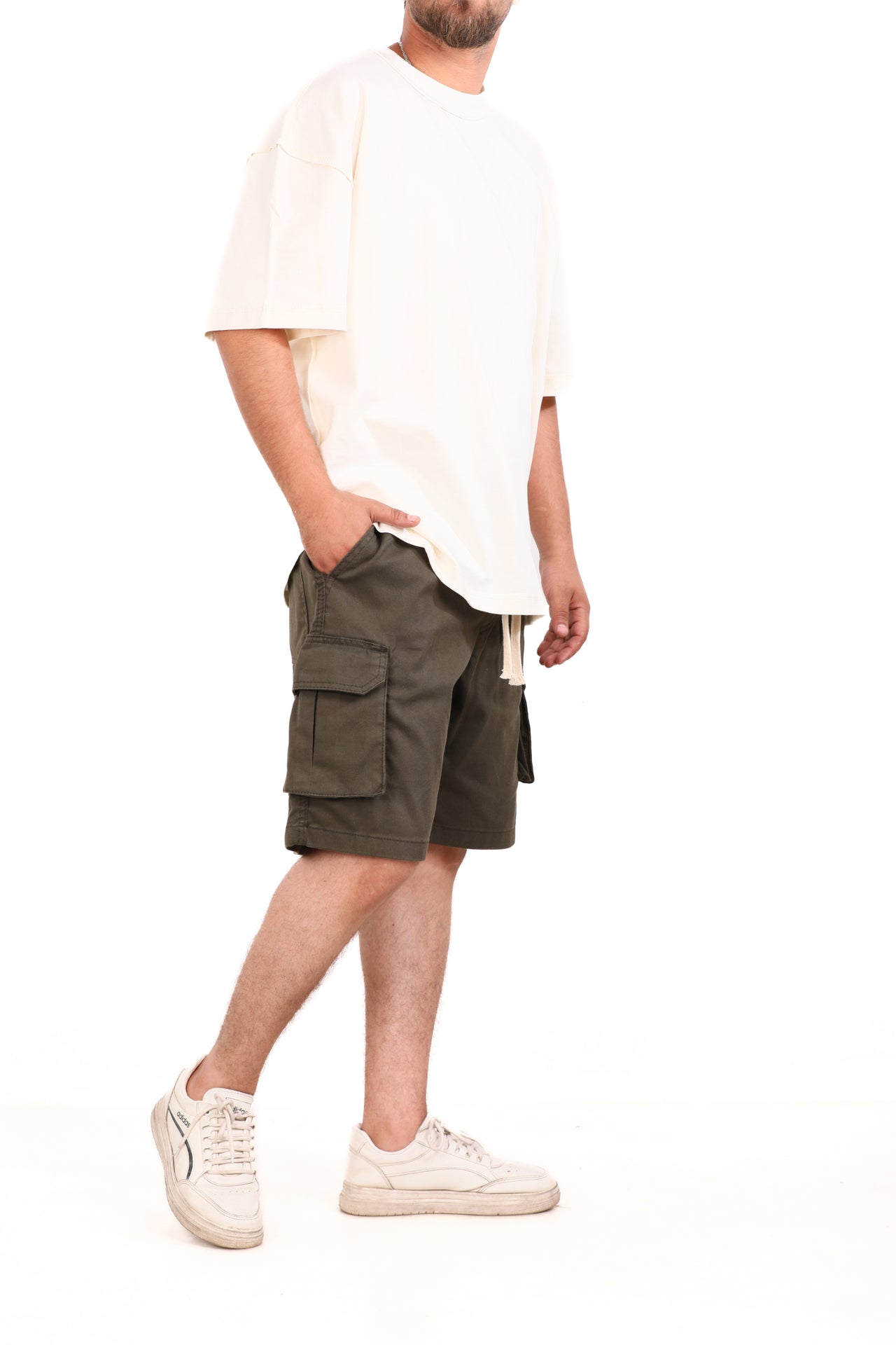 Cotton Gabardine Side Pocket Shorts