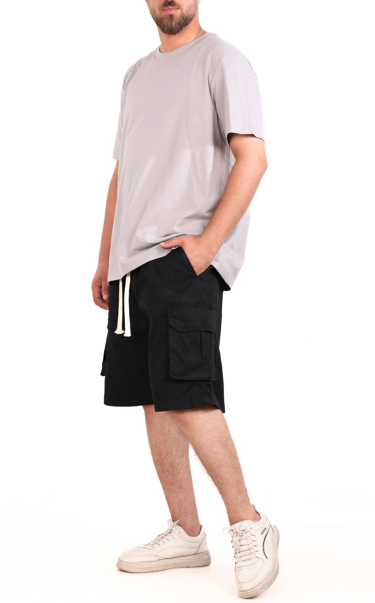Cotton Gabardine Side Pocket Shorts