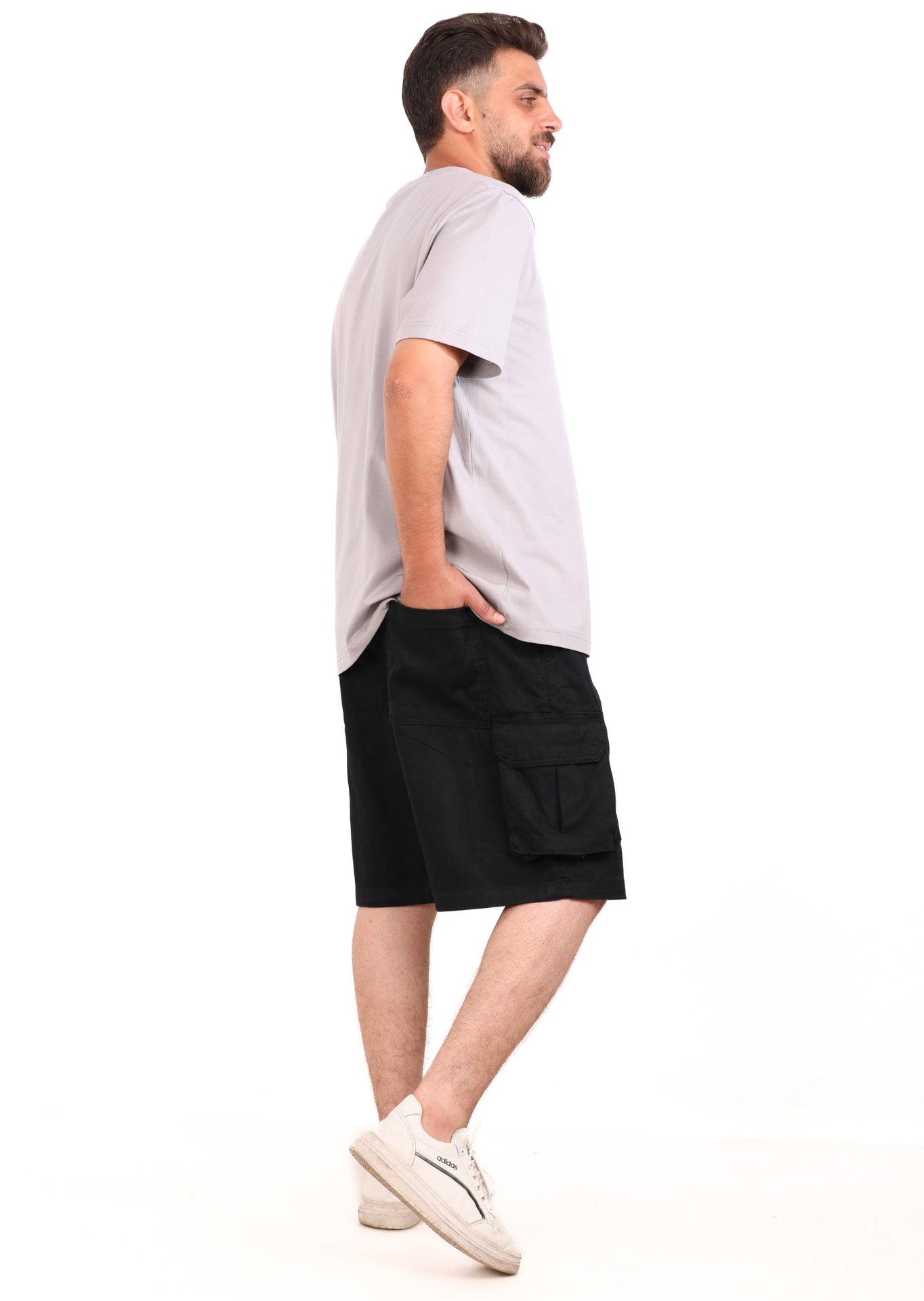 Cotton Gabardine Side Pocket Shorts