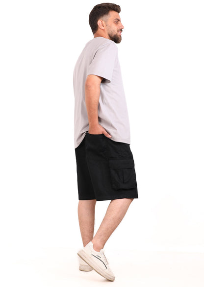 Cotton Gabardine Side Pocket Shorts