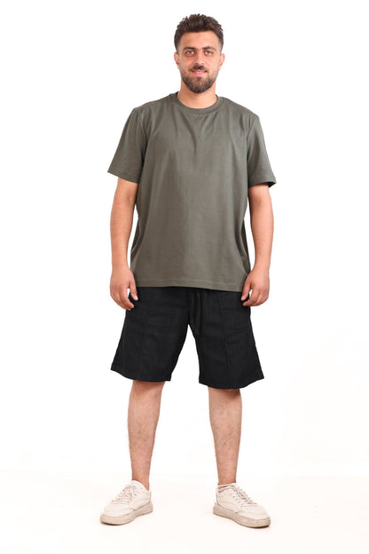 Cotton Stitched Panel Shorts