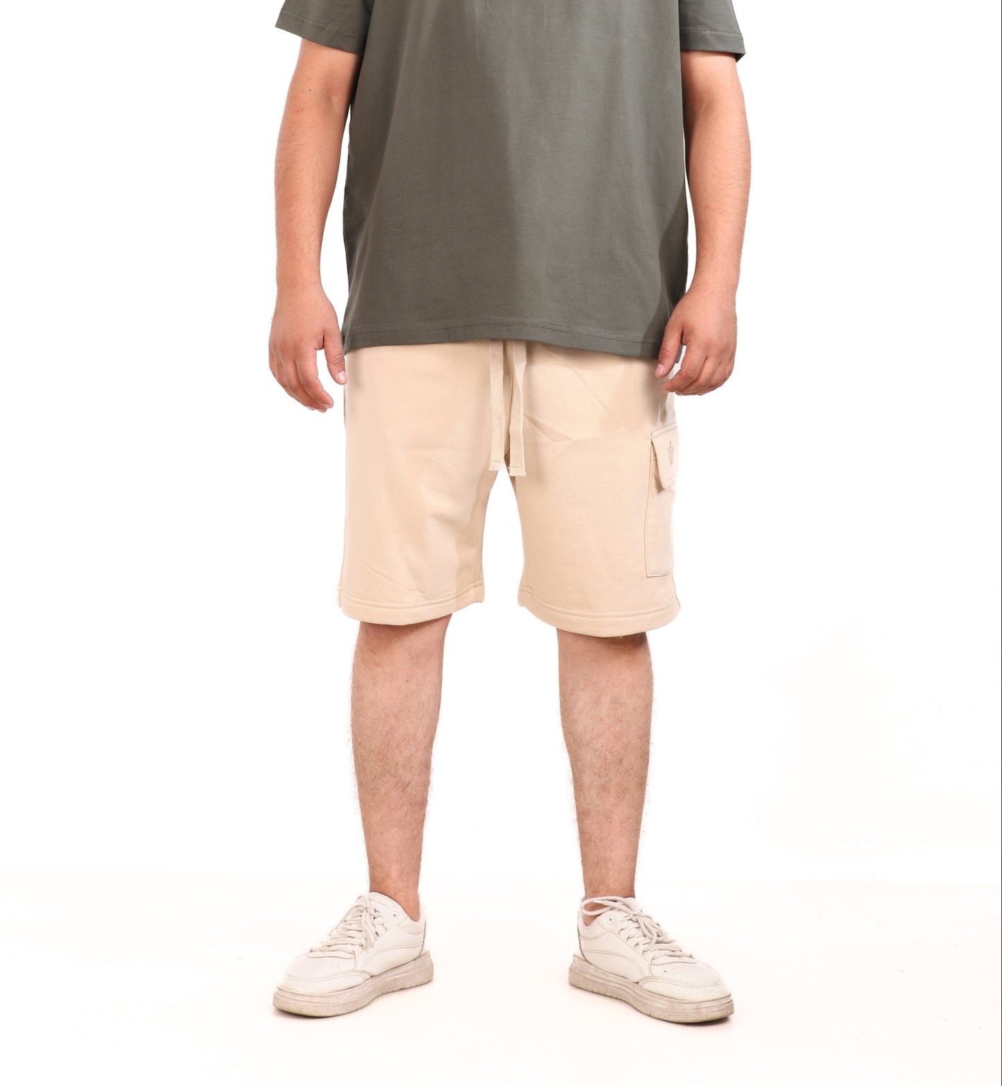 Cotton Solid Baggy Melton Shorts