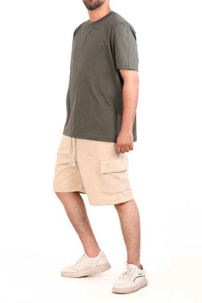 Cotton Solid Baggy Melton Shorts