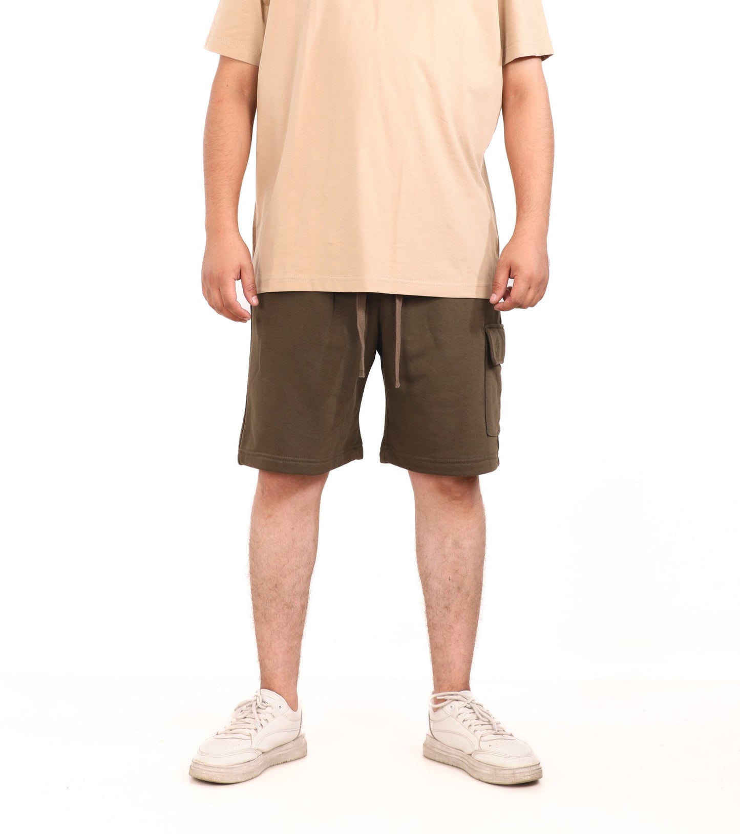 Cotton Solid Baggy Melton Shorts
