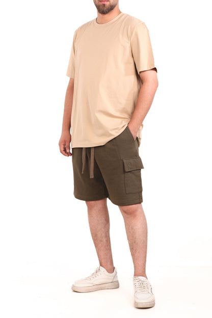 Cotton Solid Baggy Melton Shorts