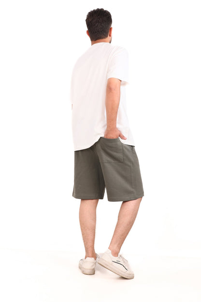 Cotton Solid Melton Shorts
