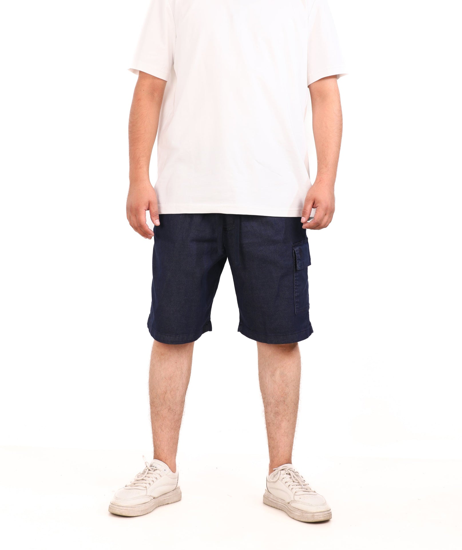 Cotton Solid Cargo Gabardine Shorts