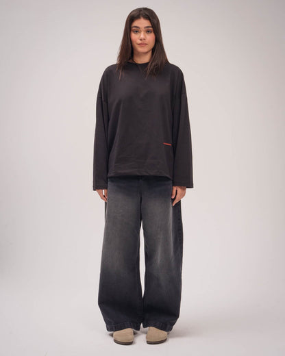 Cotton Printed Long Sleeve – Black