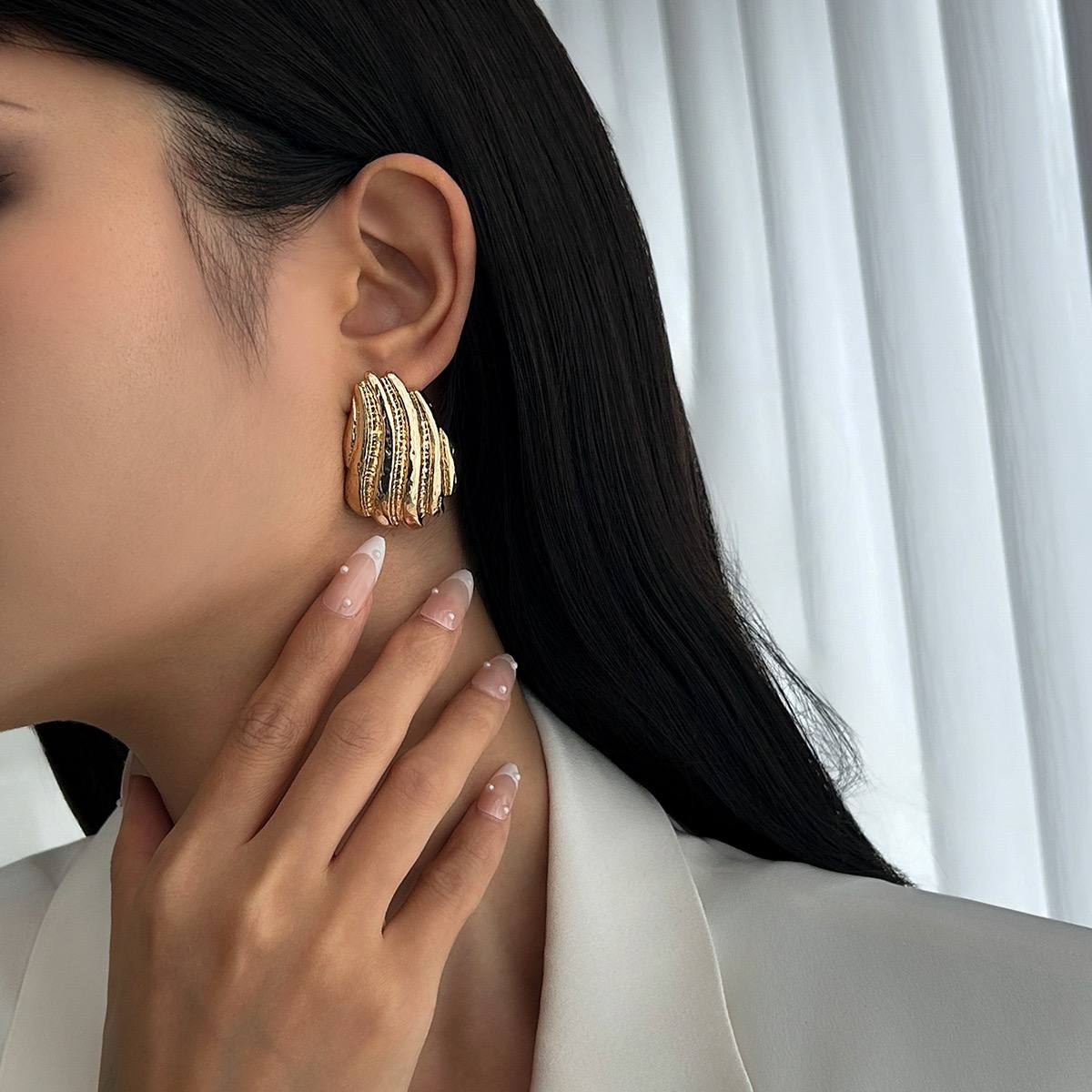 Gold-Plated Shell-Shaped Earrings