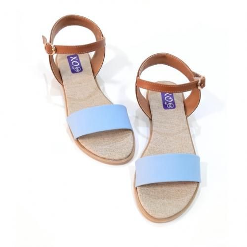 Faux Leather Ankle Strap Sandals