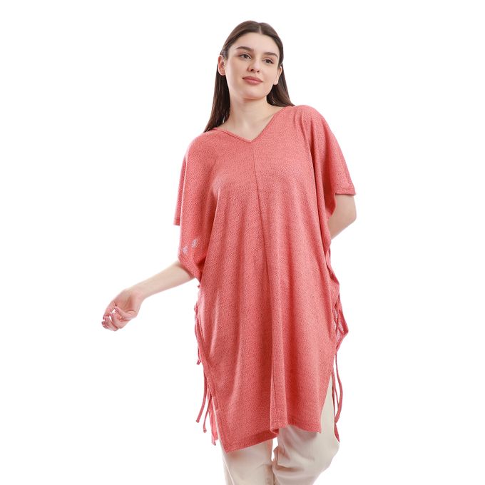 V-Neck Cover-Up With Side Lace Up