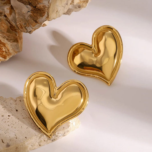 Gold-Plated Shape Heart Earrings