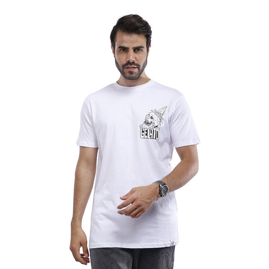 White - Graphic Printed Tee With Round Neck