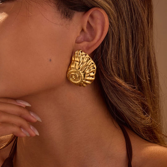 Gold-Plated Shell Earrings