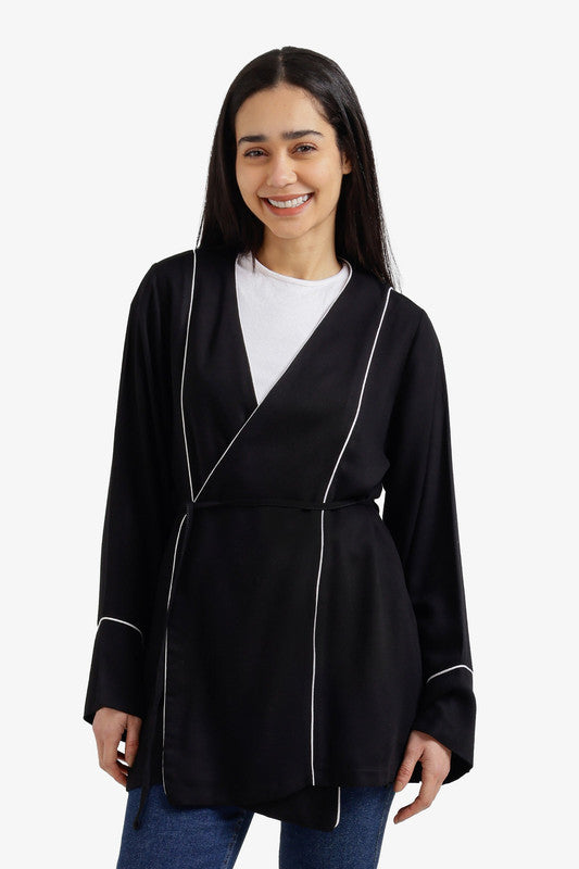 Kimono with Detachable Belt – Relaxed Fit – Black
