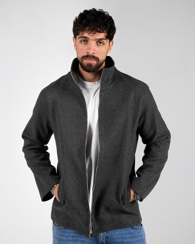 Wool Solid Jacket – Dark Grey