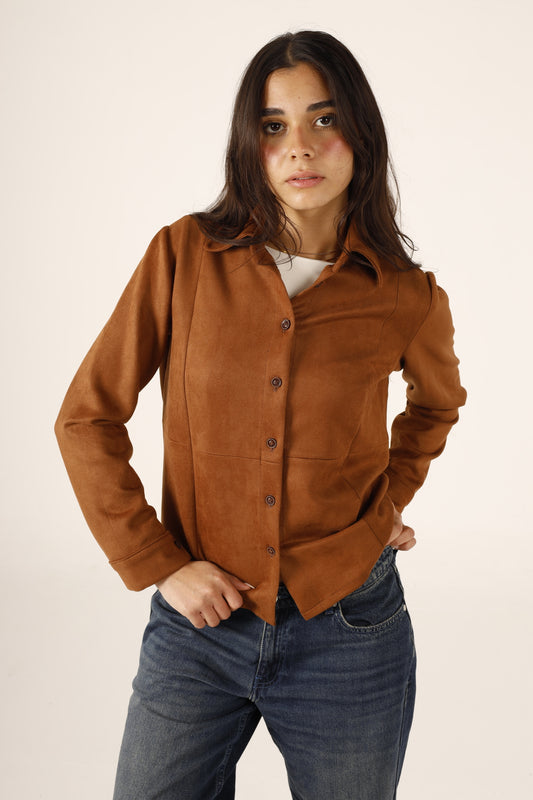 Suede Long Sleeve Shirt