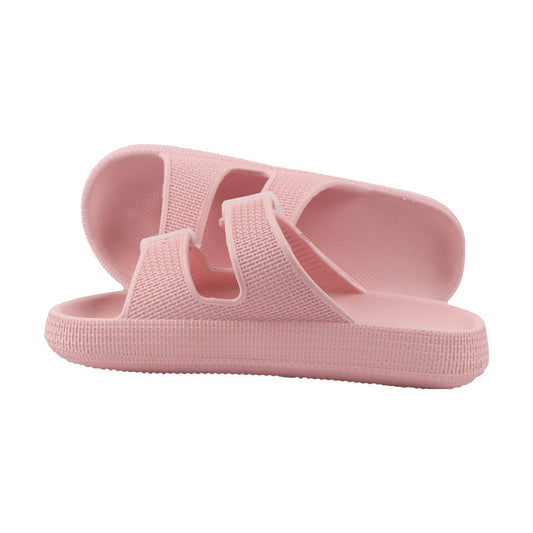 EVA–PVC Solid Slippers – Pink