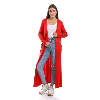 Slip On Open Neckline Cardigan