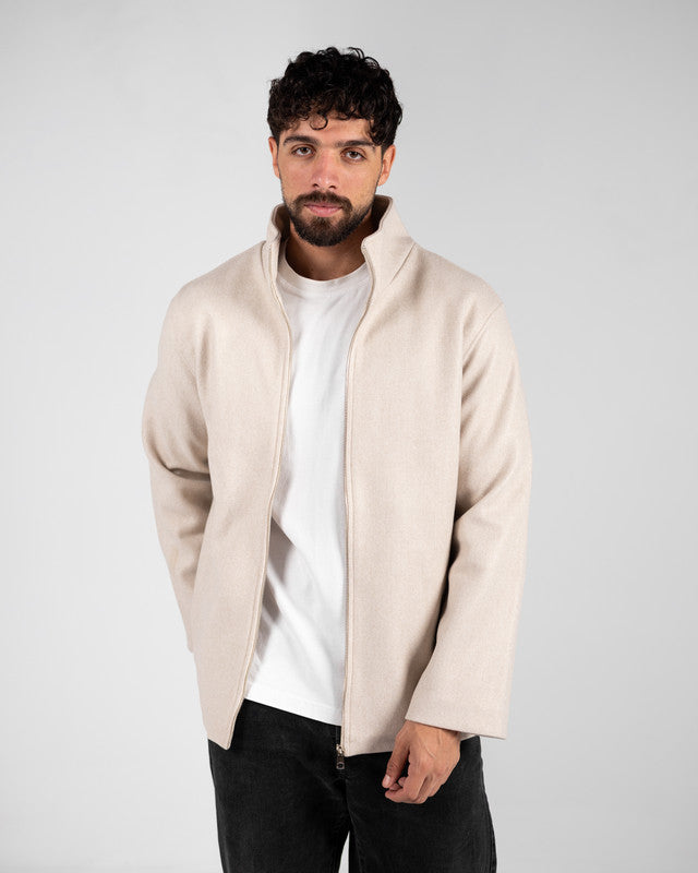 Wool Solid Jacket – Cream