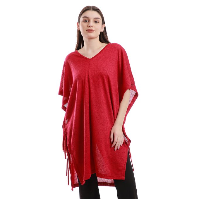 V-Neck Cover-Up With Side Lace Up