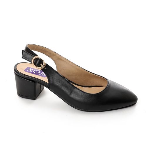 Faux leather High Heels - Black