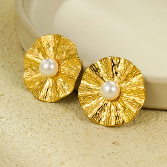 Gold-Plated Floral Earrings