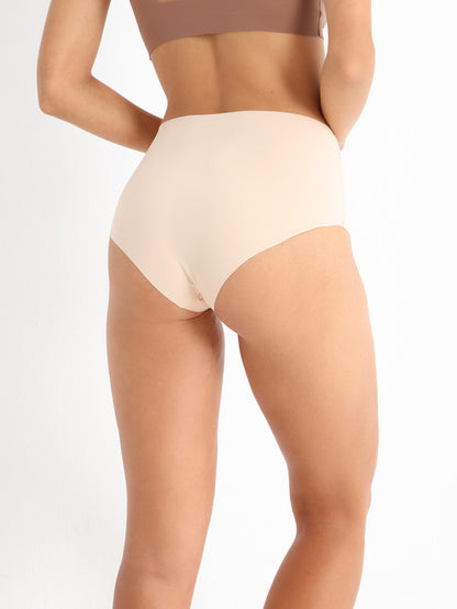 Seamless Elegance High-Waist Briefs Nude