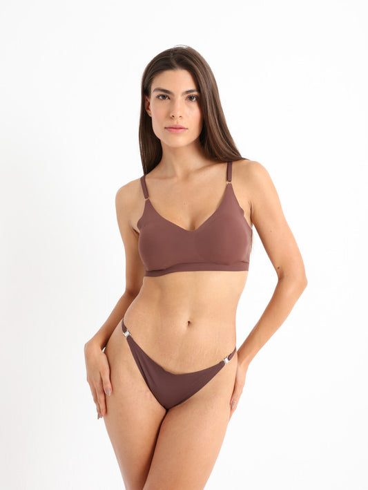 Seamless Charm Bralette Dark Brown