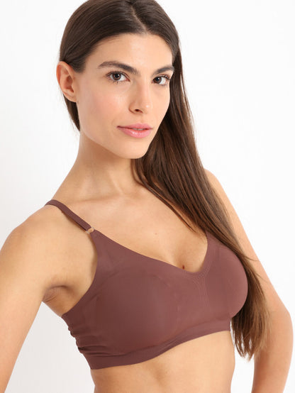 Seamless Charm Bralette Dark Brown